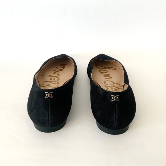 Sam Edelman Sally Black Suede Ballet Flat Shoes Pointed Toe Leather Loafers 7.5 - Picture 5 of 8